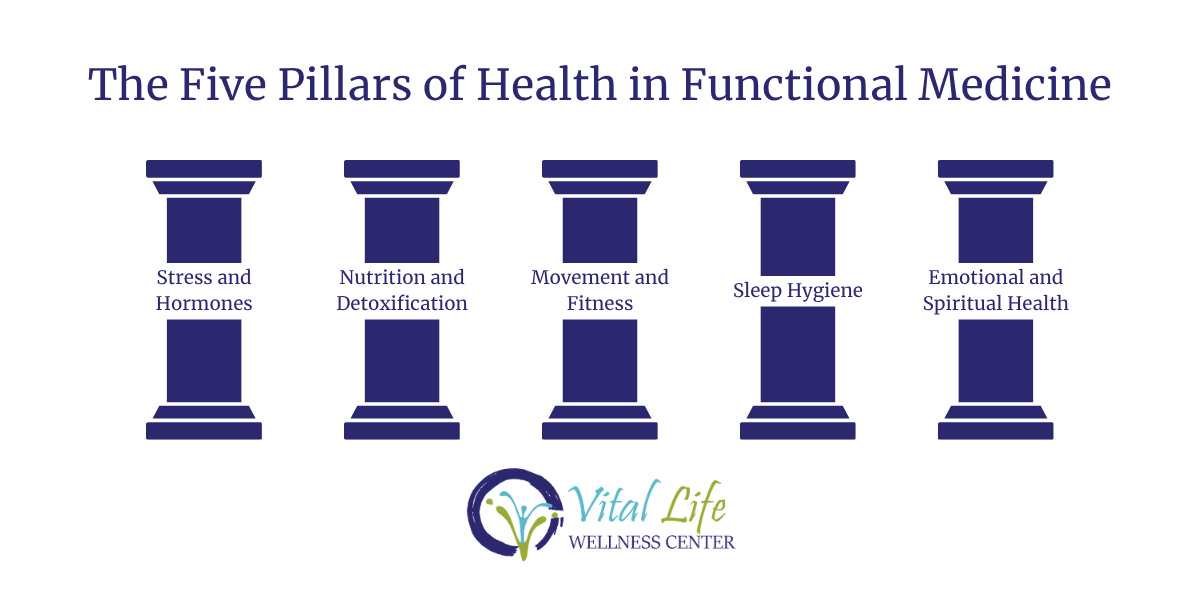 The five pillars of health infographic - Vital Life
